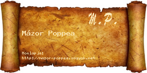 Mázor Poppea névjegykártya
